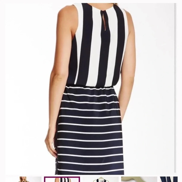 NWOT Vince Camuto “oceanography” striped dress size 6 - Picture 2 of 7